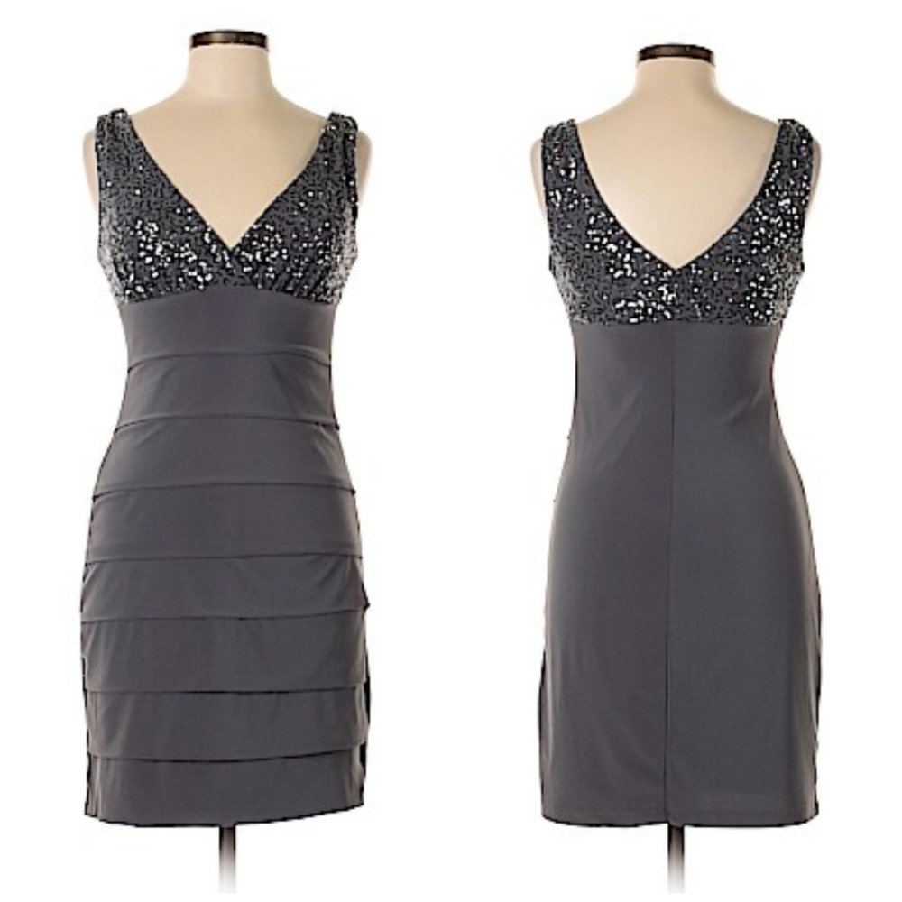 🩶Grey Cocktail Dress